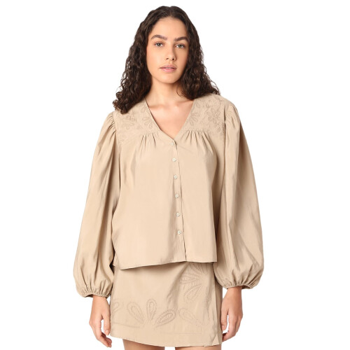 Vero Moda Dames Relaxed Fit Bruine Top