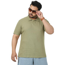 Polo T-Shirt Urbano Plus Masculino Verde Texturizado, Ajuste Regular, Manga Curta, Algodão (Pluspolotxtwafhfp-01-Matgrn-4Xl)