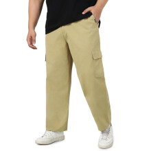 Urbano Plus Hommes Pantalon Cargo Chino Olive Clair Ajustement Lâche avec 6 Poches Non-Extensible (Pluschicargolosp-04-Lolive-40)