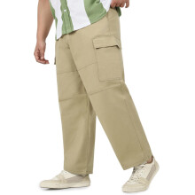 Urbano Plus Heren Licht Olijf Loose Baggy Cargo Chino Broek Met 6 Zakjes (Pluschicargolosp-02-Lolive-38)