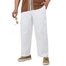 Urbano Plus Heren Witte Loose Baggy Fit Cargo Chino Broek Met 6 Zakken (Pluschicargolosp-04-Wit-42)