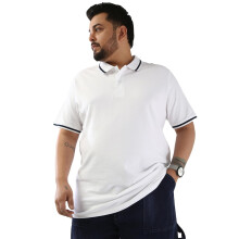 Urbano Plus Heren Witte Regular Fit Korte Mouw Katoenen Polo T-Shirt (Pluspolosoltipp-02-Wit-3Xl)