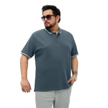 Urbano Plus Mænds Mørkegrå Solid Regular Fit Halv Ærme Polo T-Shirt (Pluspolosoltipp-02-Dgrey-4Xl)