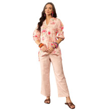 Vaamsi Women'S Cream Floral Printed Co-Ord Set (Vcord1079, 2Xl)