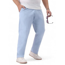 Urbano Plus Mænds Lyseblå Cotton Regular Fit Casual Chinos Bukser Stretch (Pluschinoregp-Lskyblue-40)