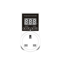 Tomada com Termostato e Sensor, Controlador de Temperatura, Tela LCD, Interruptor de Temperatura para Aquecimento e Resfriamento, Plugue Padrão Do