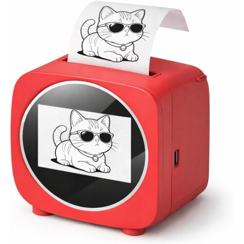 AI  Voice Sticker Printer with Display Screen, Portable Inkless Thermal Label Maker,  DIY Sticker Machine