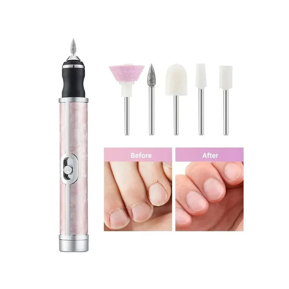 Electric Nail Drill Machine 20000RPM Rechargeable Nail File Manicure Pedicure Tool with Nail Polish Sander Grinding Bits