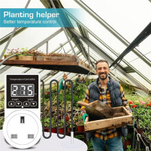 Thermostat Socket with Sensor,Temperature Controller Socket Outlet Lcd Screen Heating Cooling Temperature UK Plug