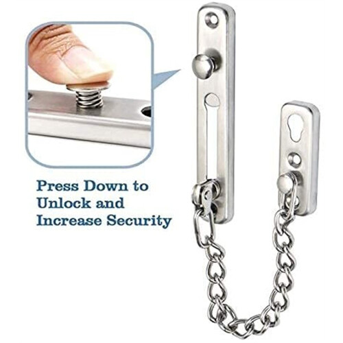 Red Door Chain Lock for Home Security, AntiTheft Front Door Security Chain with Quick Release and Easy Installation 1
