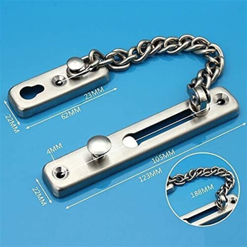 Red Door Chain Lock for Home Security, AntiTheft Front Door Security Chain with Quick Release and Easy Installation 2