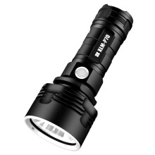 Rechargeable LED Flashlight USB Waterproof Aluminum Torch with Bright White Light and SOS Mode
