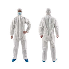 Pack of 24 Disposable SMS Protective Coverall Suit XL White Fluid Resistant Breathable Full Coverage