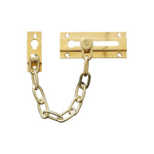 Brass Door Chain Lock for Home Security, Durable Metal Security Door Guard with Easy Screw Installation (Gold)
