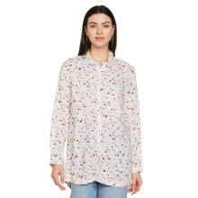 W For Woman Ecru Polkadots High-Low Shirt_22Few31107-810234_2Xl