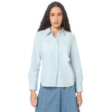 Camisa Azul Feminina Vero Moda Ajuste Regular