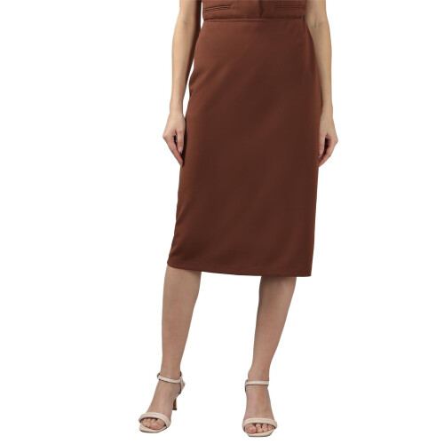 Vero Moda Dames Bodycon Hoge Taille Bruine Rok