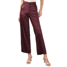 Vero Moda Kvinder Maroon Høj Talje Bukser Straight Fit