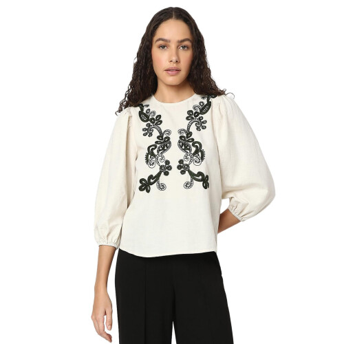 Vero Moda Dames Regular Fit Beige Top