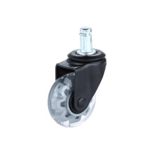 Office Chair Casters 2 Inch Transparent Soft Rubber Wheels Floor‑Safe Quiet Rolling 11x22mm Stem Swivel Replacement Set
