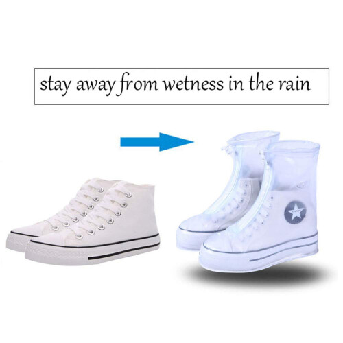 Waterproof Shoe Covers Reusable PVC Rain Boot Protectors Lightweight Foldable Unisex 1
