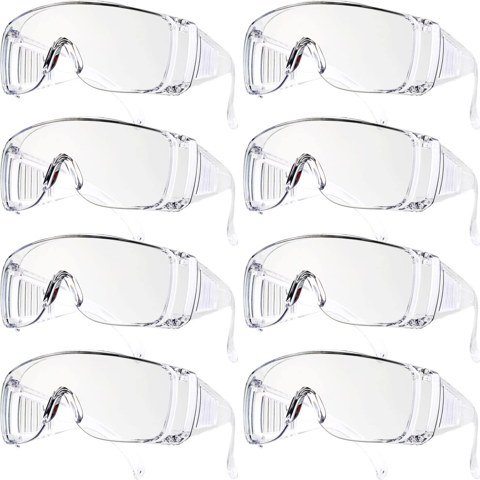 8 Pack Safety Glasses Over Eyeglasses, Antifog Clear Vision Protective Eyewear For Nurses And Lab 9073542896685