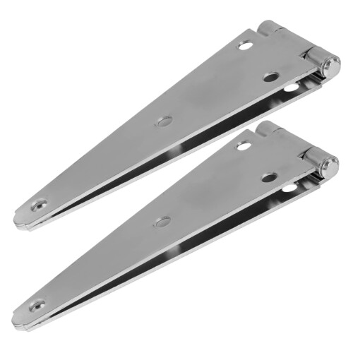 2pcs Heavy Duty Gate Strap Hinges for Barn Doors Outdoor Rustproof Galvanized Iron with Mounting Screws