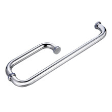304 Stainless Steel Glass Shower Door Pull Handle, Rust‑Resistant Polished Finish, Easy Single‑Door Install (300mm+400mm)