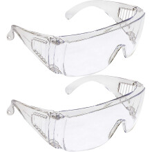 Impact Resistant Safety Glasses Over Prescription Glasses with Clear Lens and Side Shields