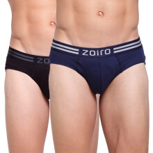 Zoiro Ropa Interior Clásica Suave de Algodón para Hombre (Pack de 2 - Azul Oscuro y Negro)