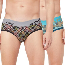 Zoiro Cuecas de Algodão Impressas para Homens (Pack de 2 - Atlântico Profundo e Preto)
