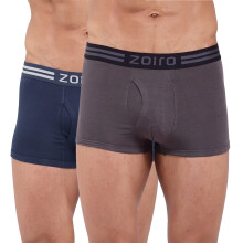 Zoiro Homens Clássico Trunk de Algodão Macio (Denim Escuro & Pérola Defumada Pacote de 1)