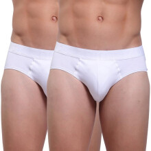 Zoiro Cuecas Clássicas de Algodão Macio para Homem (Pack de 2-Branco)
