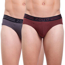 Zoiro Cuecas Clássicas para Homens em Algodão (Pack de 2 - Chocolate Amargo & Pérola Defumada)