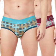 Zoiro Cuecas Estampadas em Algodão para Homens (Pack de 2 - Atlantic Deep & Nine Iron)
