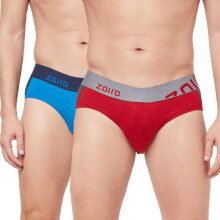 Zoiro Cuecas Masculinas em Algodão (Pacote de 2 - Azul Diretório/Cinza Total & Vermelho Fita/Castelo Rocha)