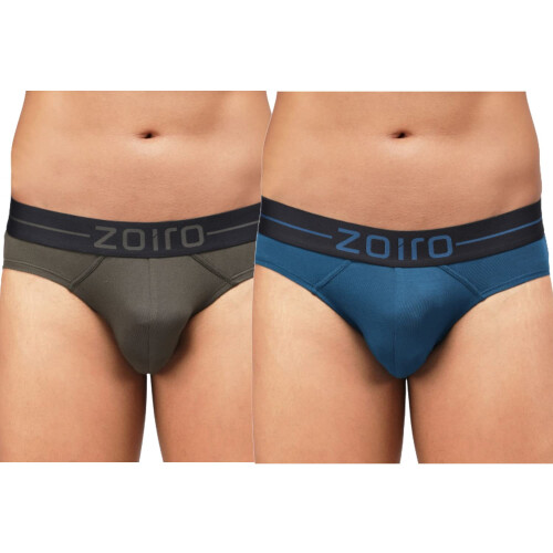 Zoiro Modal Algodão Soft Cueca Masculina (Pack de 2) | Verde + Azul