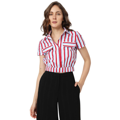 Camisa Regular Vero Moda (101905401_Crimson_S)