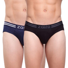 Zoiro Hombre Briefs Suaves de Algodón Pack de 2 - Negro y Denim Oscuro