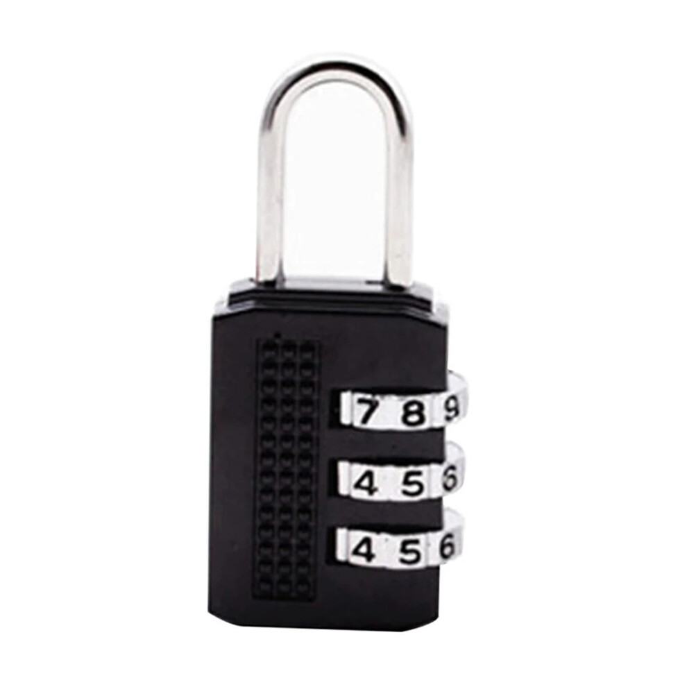 3 Digit Combination Padlock For Luggage And Backpack, Resettable Zinc Alloy Keyless Security Lock Black 9330225221975