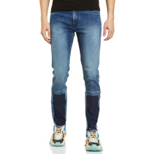 The Indian Garage Co Mænd Regular Fit Solid Mid-Rise Strækbare Jeans Blå