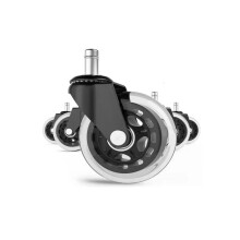 5PCS 3 Inch 11mm Silent PU Office Chair Casters, Heavy Duty Replacement Wheels, 360 Smooth Rolling