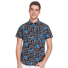 Camisa Ketch Masculina com Estampa de Letras (Khsh000806_Preto/Branco S)