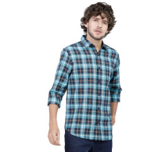 Camisa Slim Fit de Homem Ketch Quadriculada (Khsh000084_Azul Marinho XL)