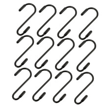 Metal S Hooks 12 Pack White Small Hanging Hooks for Kitchen Bathroom Closet Office Organization