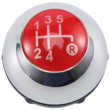 5 Speed Gear Shift Knob Shift Transmission Lever Knob Manual for 500 2012-2018 Chrome+Red 55344048