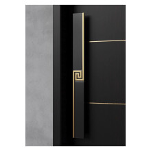 Modern Door Pull Handle Black Gold Heavy Duty Aluminum Front Entry Set TwoSided Flat Bar 40cm