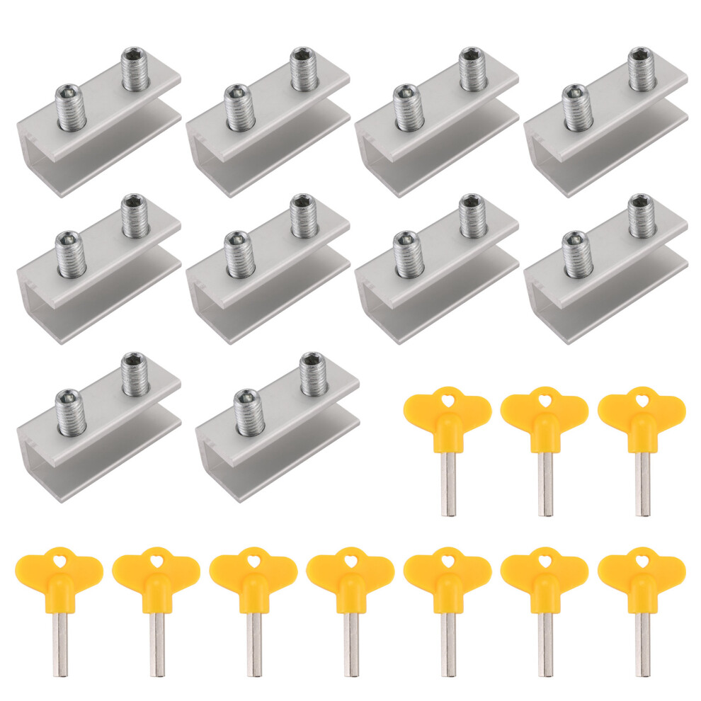 10 Set Sliding Sash Stopper Cabinet Locks Straps Doors Security Anti-Theft Lock Window Sliding Door Doors Lock Two Holes 6033419910985