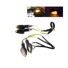 Indicatori di Direzione per Moto un 4 Pezzi Indicatori di Direzione Scorrevoli 14 LED 12V Indicatore LED per Moto Lampeggiatore Lampada Ambra