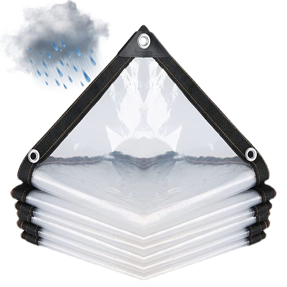 Clear Tarp 13X30ft Waterproof Heavy Duty Pvc Tarpaulin With Grommets For Outdoor Patio Porch Greenhouse 9073542897217